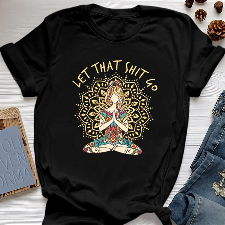 Olivenorma "Let That Shit Go" con meditazione yoga seduta - Nero - 2XL - image 0
