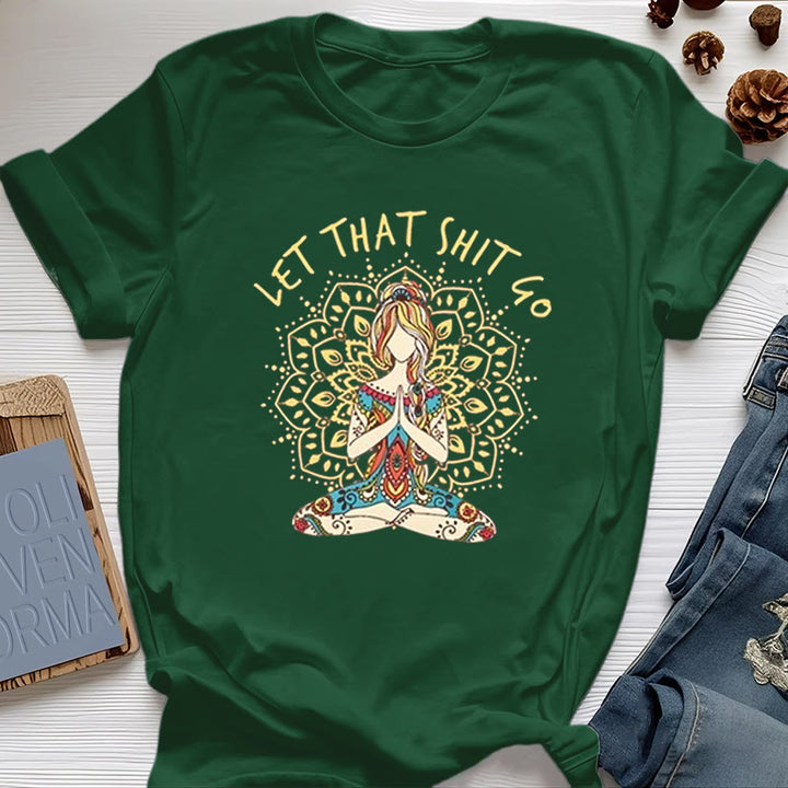 Olivenorma "Let That Shit Go" con meditazione yoga seduta - Verde scuro - 2XL - image 19