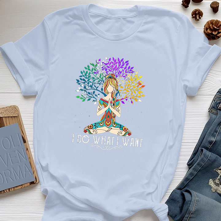 Maglietta yoga e meditazione Olivenorma "Faccio quello che voglio" - Blu - 2XL - image 12