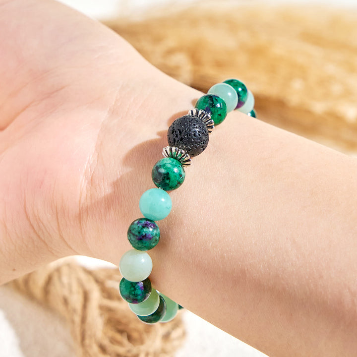 Bracciale Olivenorma "Forest Pebbles" con pietre preziose naturali e oli essenziali per la vitalità - image 6