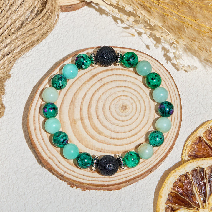 Bracciale Olivenorma "Forest Pebbles" con pietre preziose naturali e oli essenziali per la vitalità - image 7