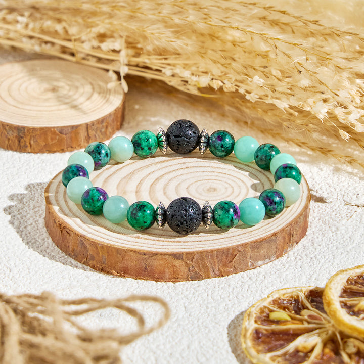 Bracciale Olivenorma "Forest Pebbles" con pietre preziose naturali e oli essenziali per la vitalità - Solo braccialetto - image 5