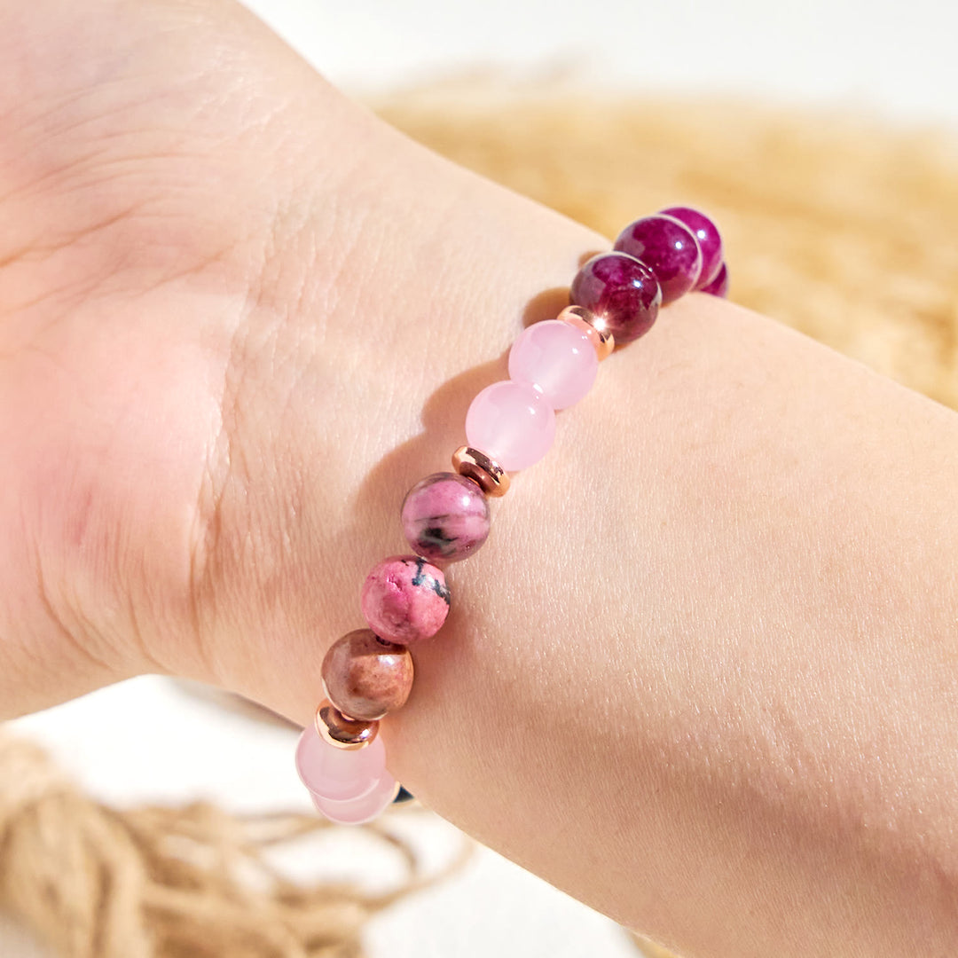 Braccialetto Olivenorma "Woodland Bloom" con oli essenziali di quarzo rosa e tranquillità - image 6