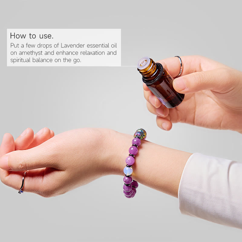 Braccialetto di purificazione energetica con oli essenziali Olivenorma "Purple Nova" in ametista - image 2