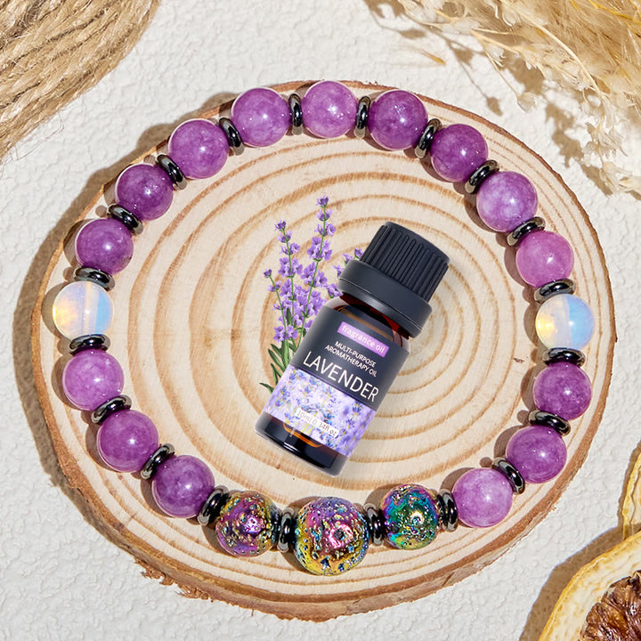 Braccialetto di purificazione energetica con oli essenziali Olivenorma "Purple Nova" in ametista - image 4
