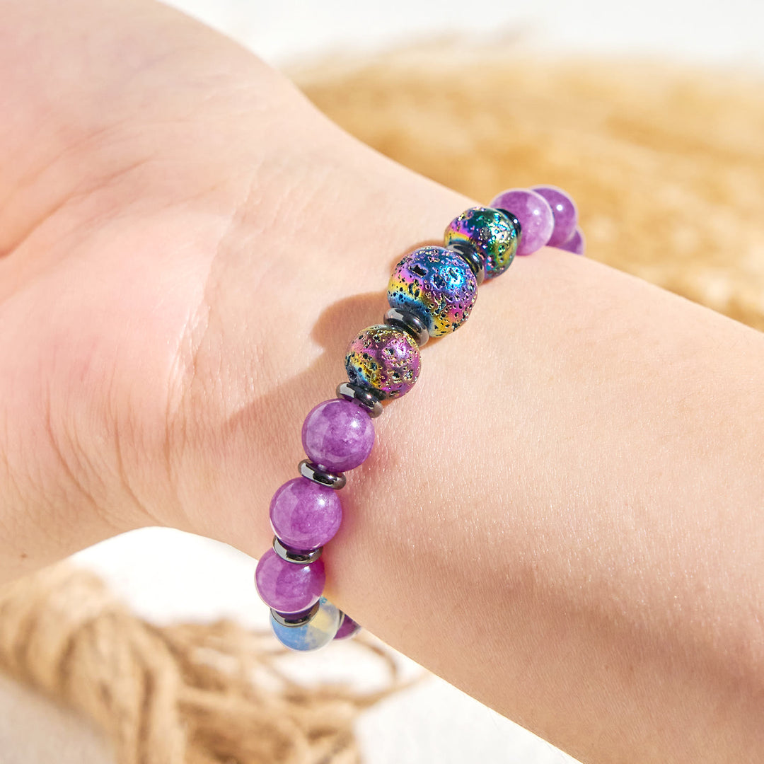 Braccialetto di purificazione energetica con oli essenziali Olivenorma "Purple Nova" in ametista - image 6