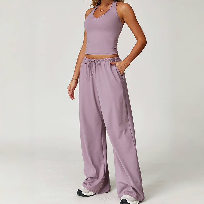 Pantaloni larghi Olivenorma con coulisse