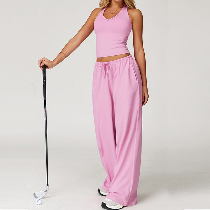 Pantaloni larghi Olivenorma con coulisse