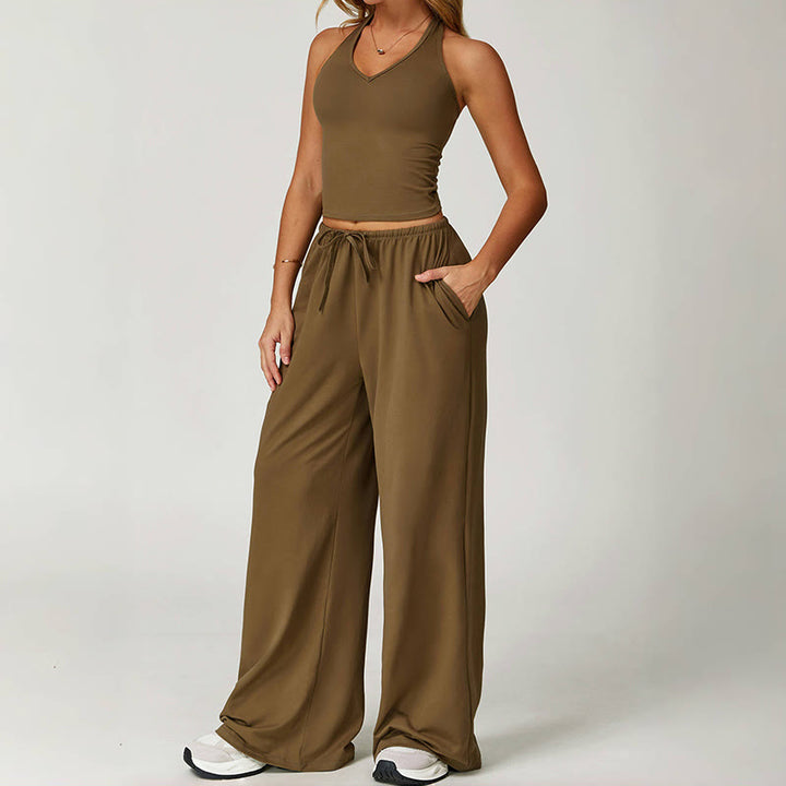 Pantaloni larghi Olivenorma con coulisse