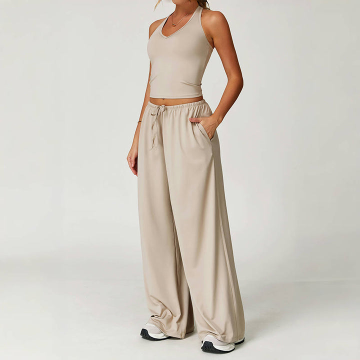 Pantaloni larghi Olivenorma con coulisse