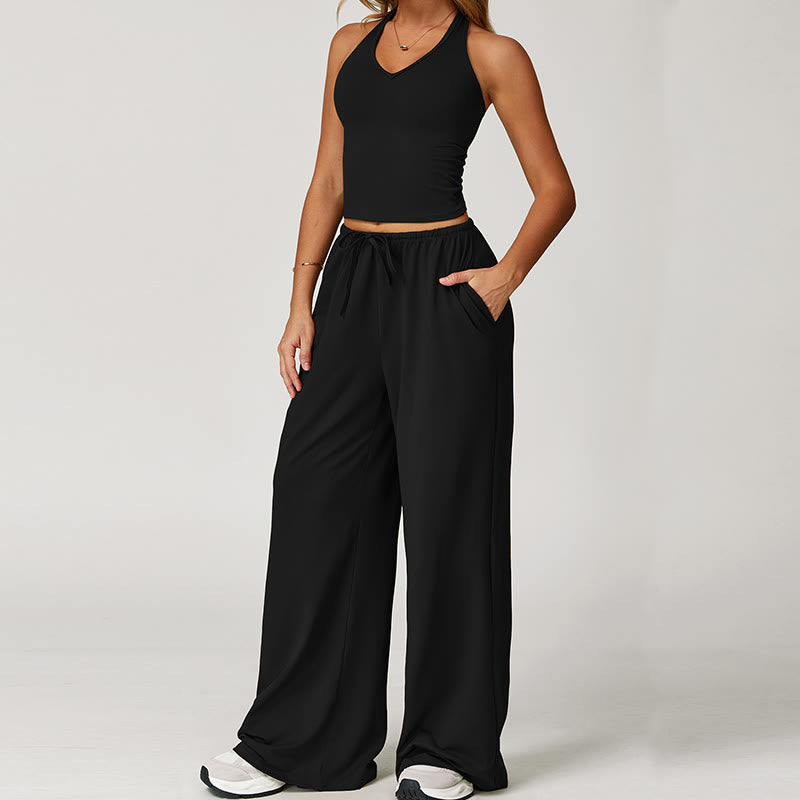Pantaloni larghi Olivenorma con coulisse