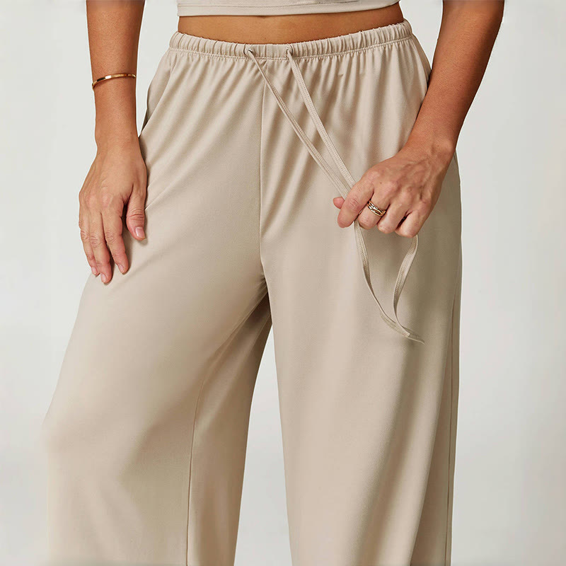 Pantaloni larghi Olivenorma con coulisse