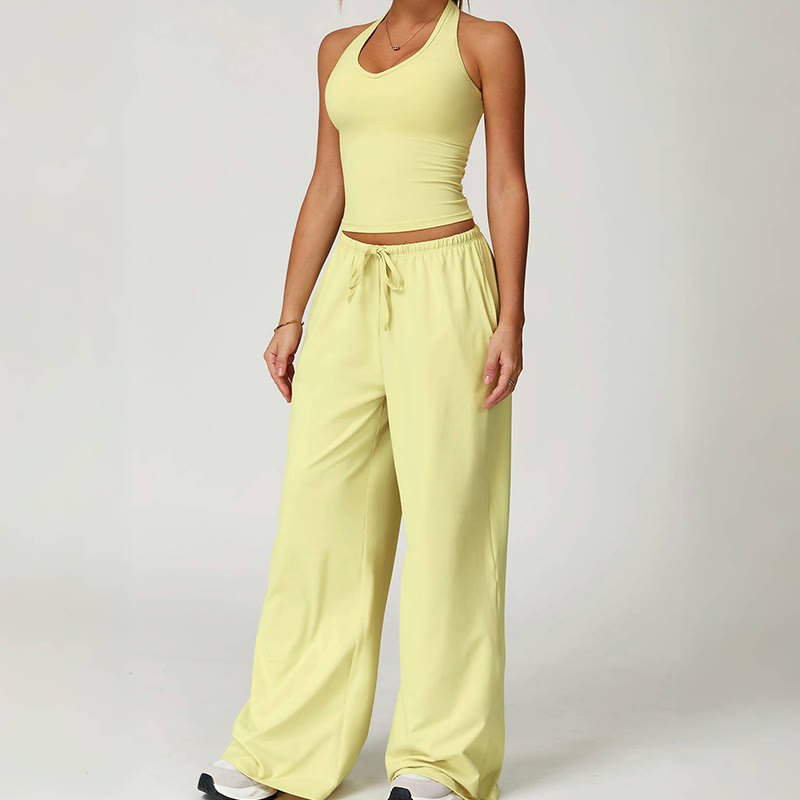 Pantaloni larghi Olivenorma con coulisse