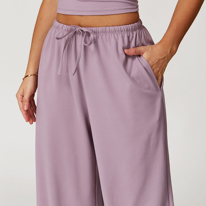 Pantaloni larghi Olivenorma con coulisse