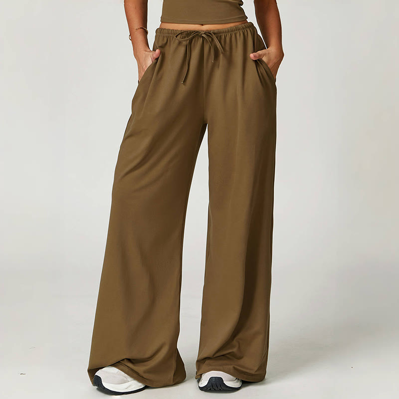 Pantaloni larghi Olivenorma con coulisse