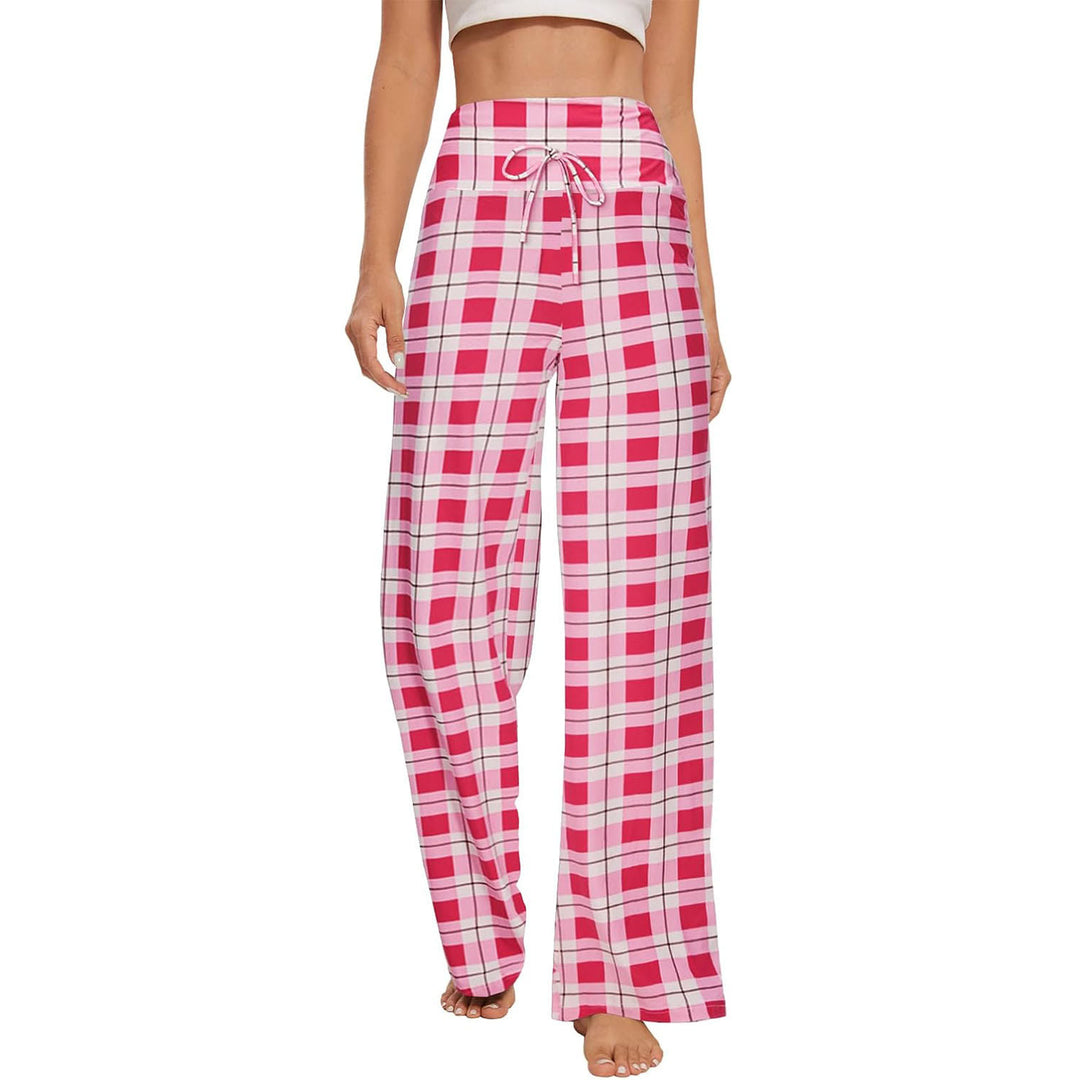 Pantaloni da pigiama da donna Olivenorma , morbidi e comodi - Plaid rosa e bianco - XXL - image 16