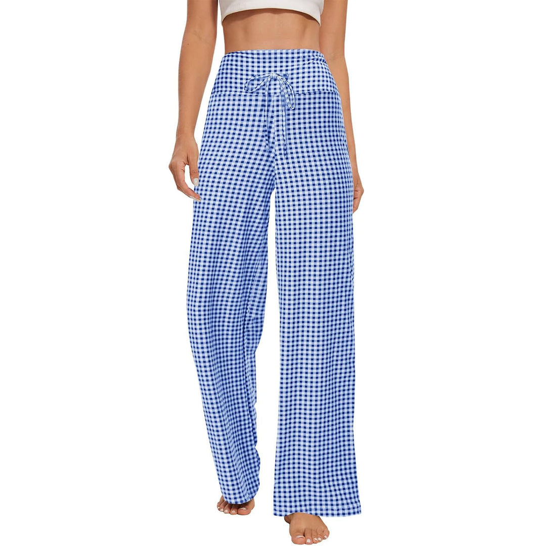 Pantaloni da pigiama da donna Olivenorma , morbidi e comodi - Fibra di poliestere scozzese blu sciolta - XXL - image 18