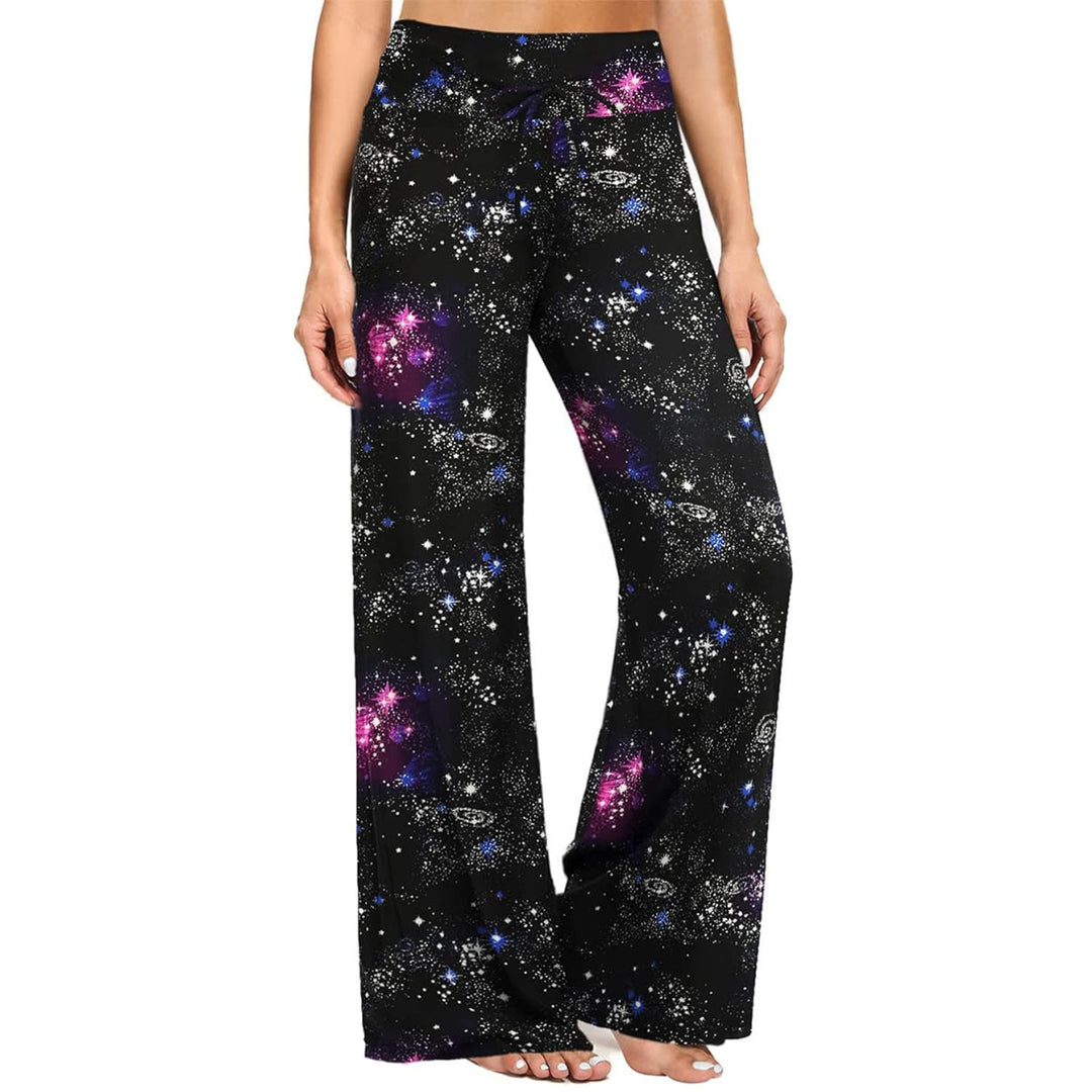 Pantaloni da pigiama da donna Olivenorma , morbidi e comodi - Cielo stellato blu e viola - XXL - image 12