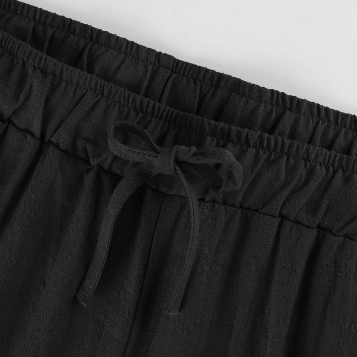 Pantaloni a gamba larga in cotone e lino da donna Olivenorma