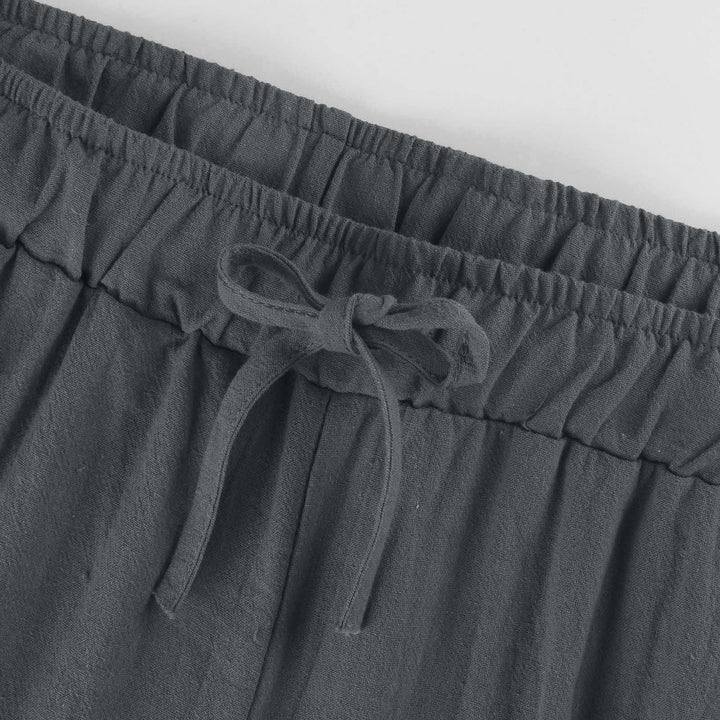Pantaloni a gamba larga in cotone e lino da donna Olivenorma