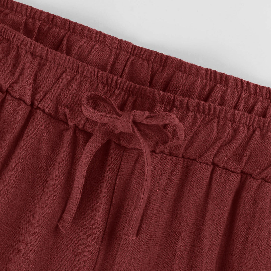 Pantaloni a gamba larga in cotone e lino da donna Olivenorma