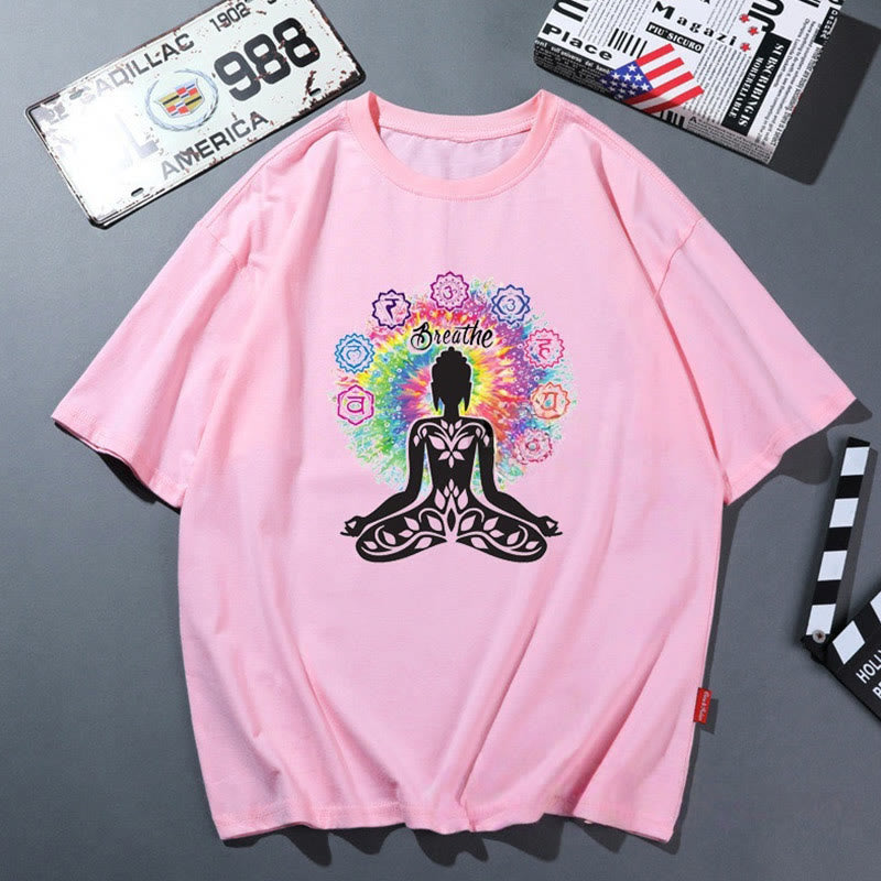 Maglietta traspirante e comoda da yoga Olivenorma rosa