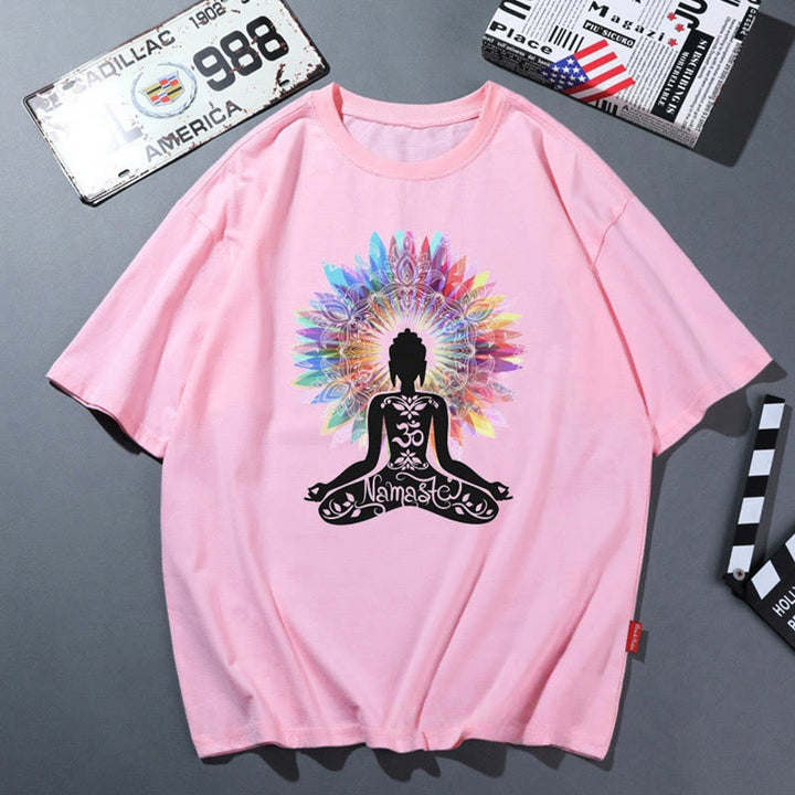 Maglietta traspirante e comoda da yoga Olivenorma rosa