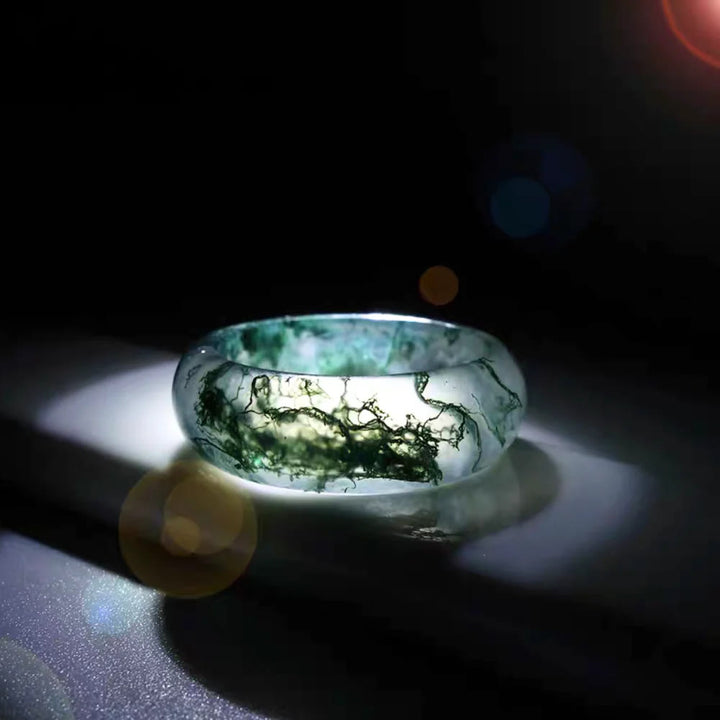 Anello in agata muschiata Olivenorma"Sussurri del boschetto" - image 6