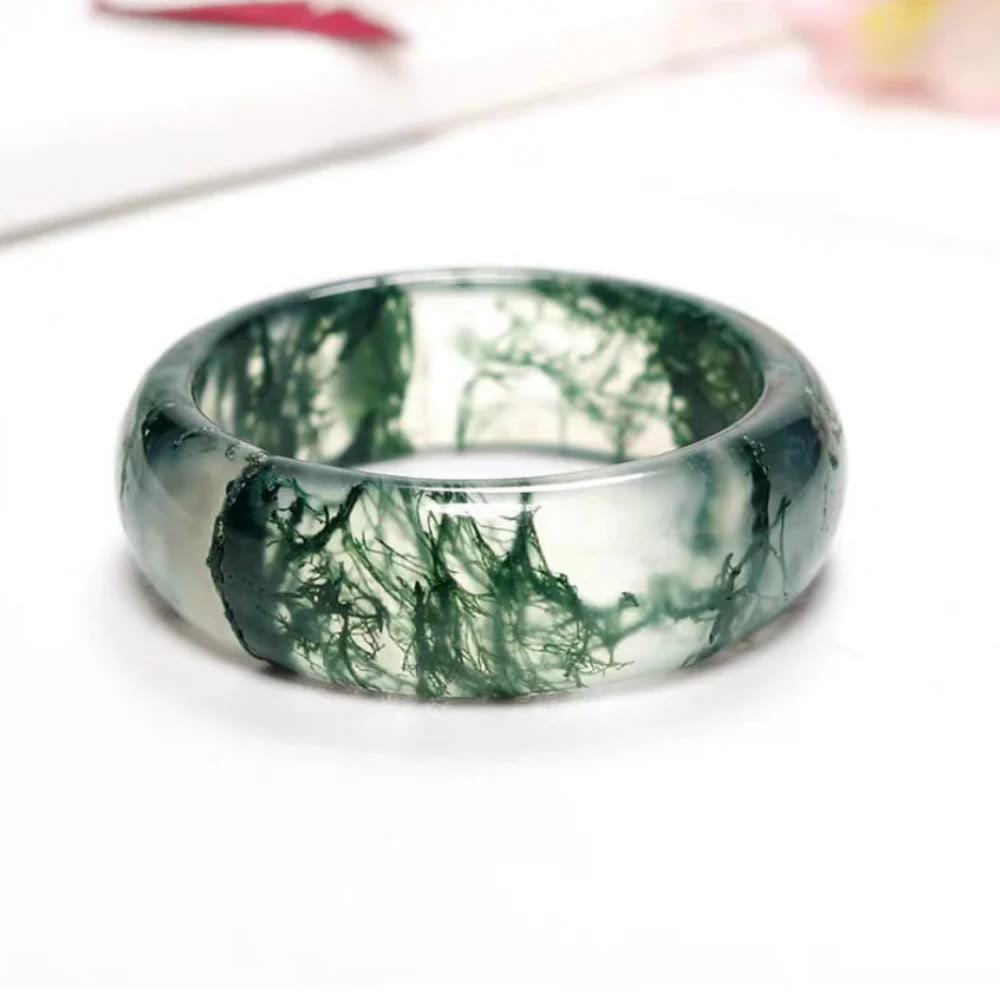 Anello in agata muschiata Olivenorma"Sussurri del boschetto" - image 7