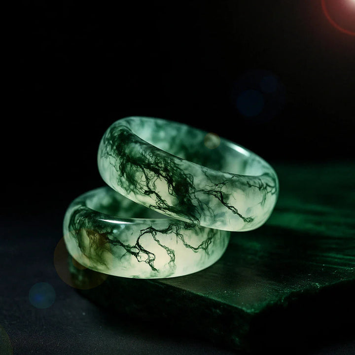 Anello in agata muschiata Olivenorma"Sussurri del boschetto" - image 5