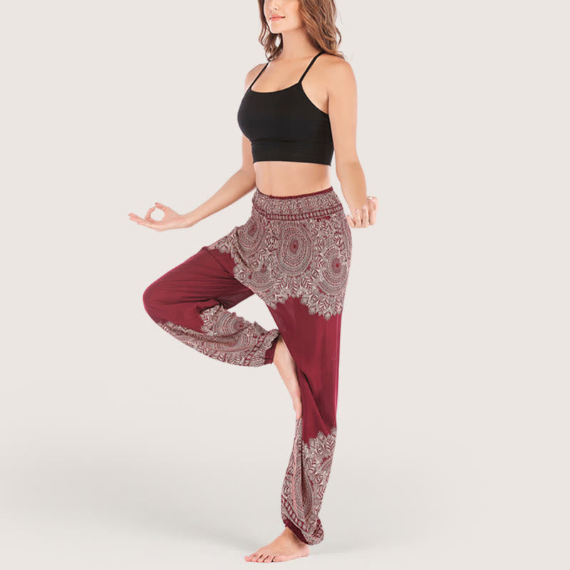 Olivenorma Boho Pantaloni da yoga con risvolto