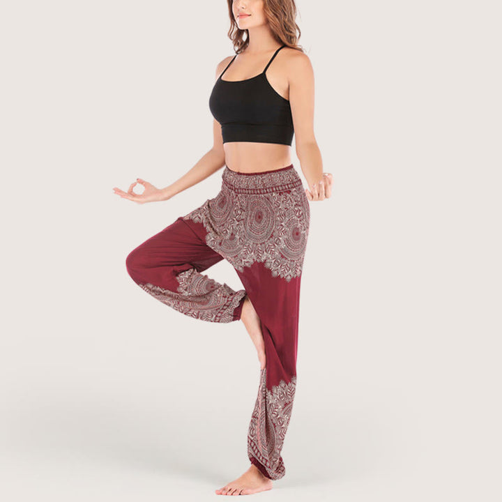 Olivenorma Boho Pantaloni da yoga con risvolto