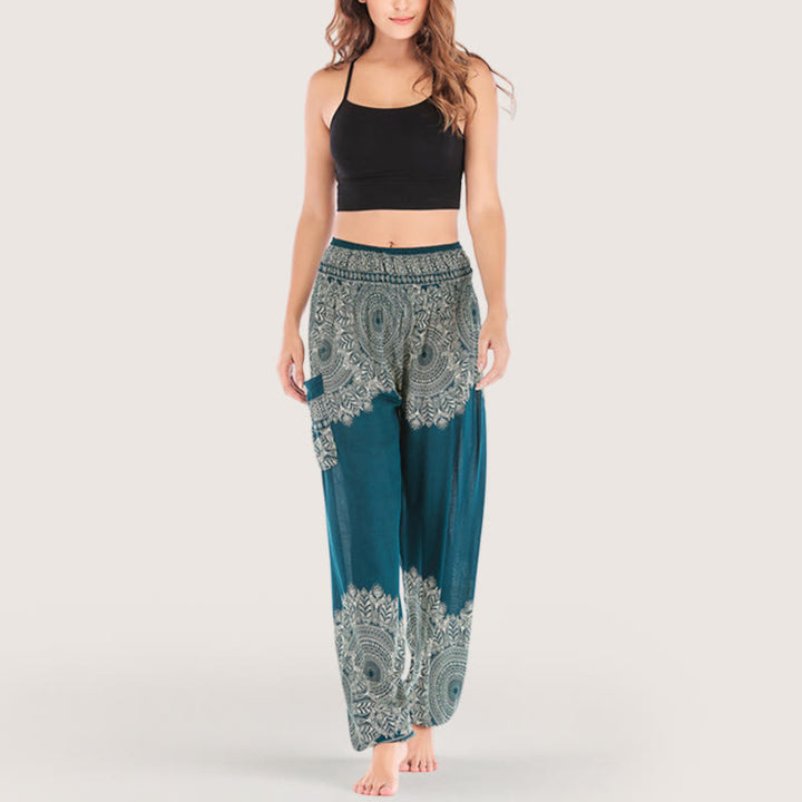 Olivenorma Boho Pantaloni da yoga con risvolto