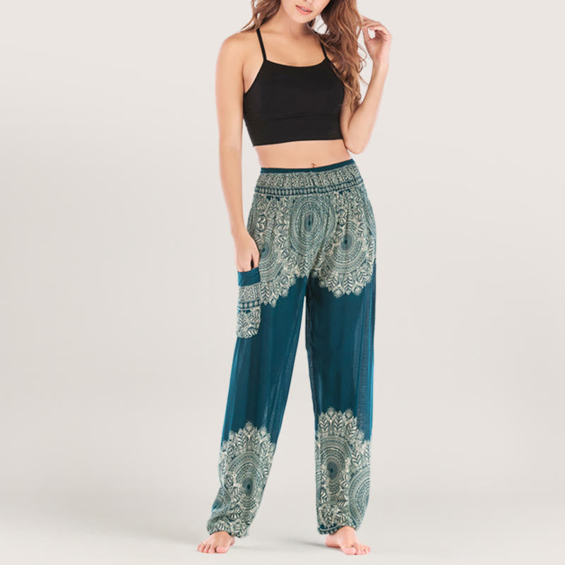 Olivenorma Boho Pantaloni da yoga con risvolto