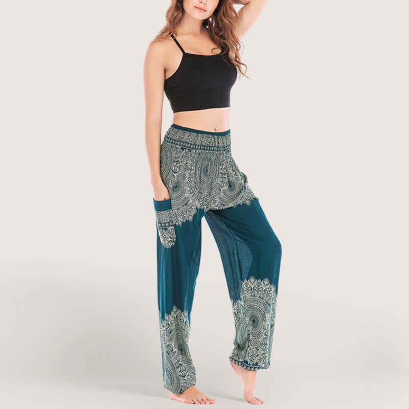 Olivenorma Boho Pantaloni da yoga con risvolto - Blu - Taglia unica - image 16