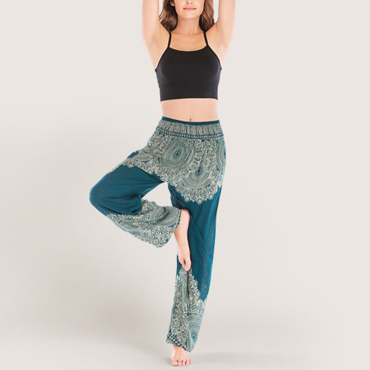 Olivenorma Boho Pantaloni da yoga con risvolto