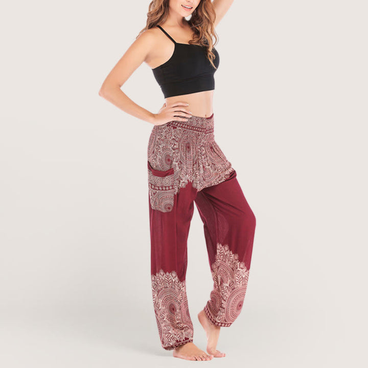 Olivenorma Boho Pantaloni da yoga con risvolto