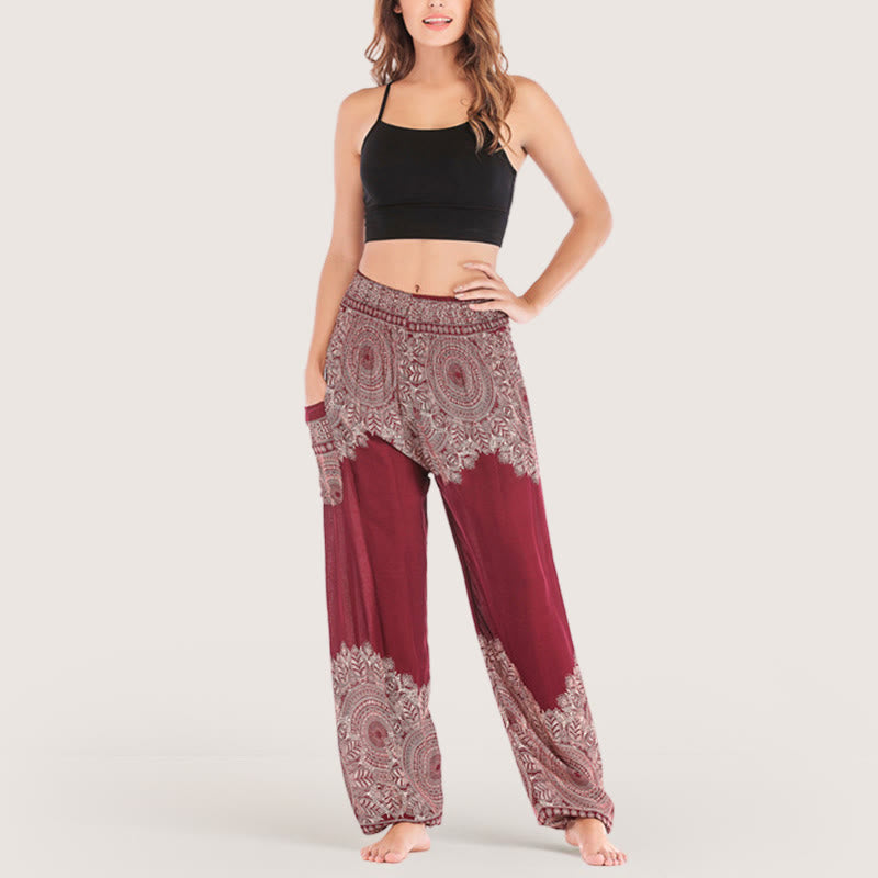 Olivenorma Boho Pantaloni da yoga con risvolto