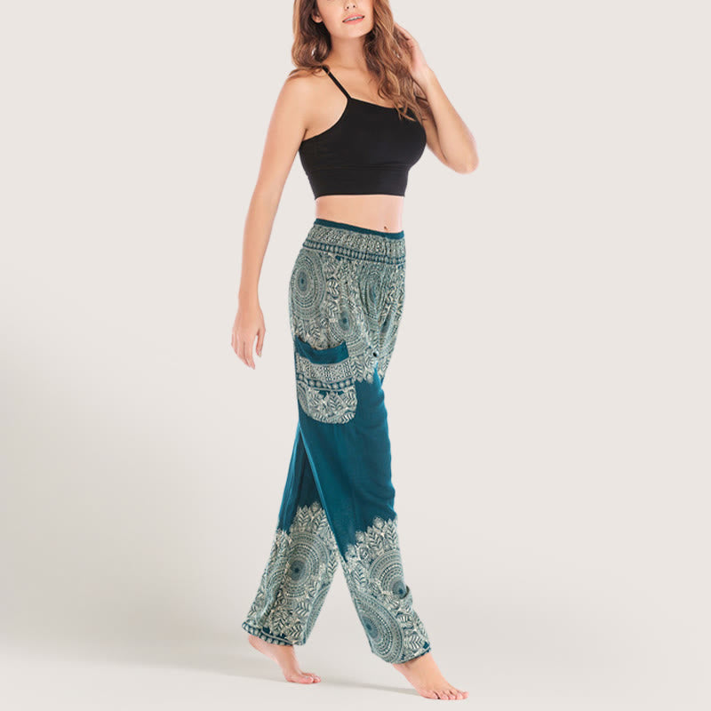 Olivenorma Boho Pantaloni da yoga con risvolto