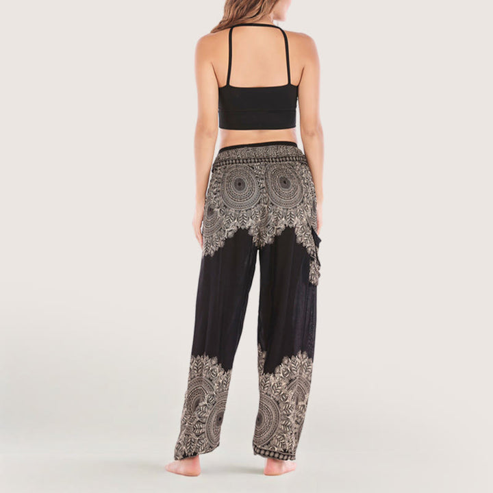 Olivenorma Boho Pantaloni da yoga con risvolto