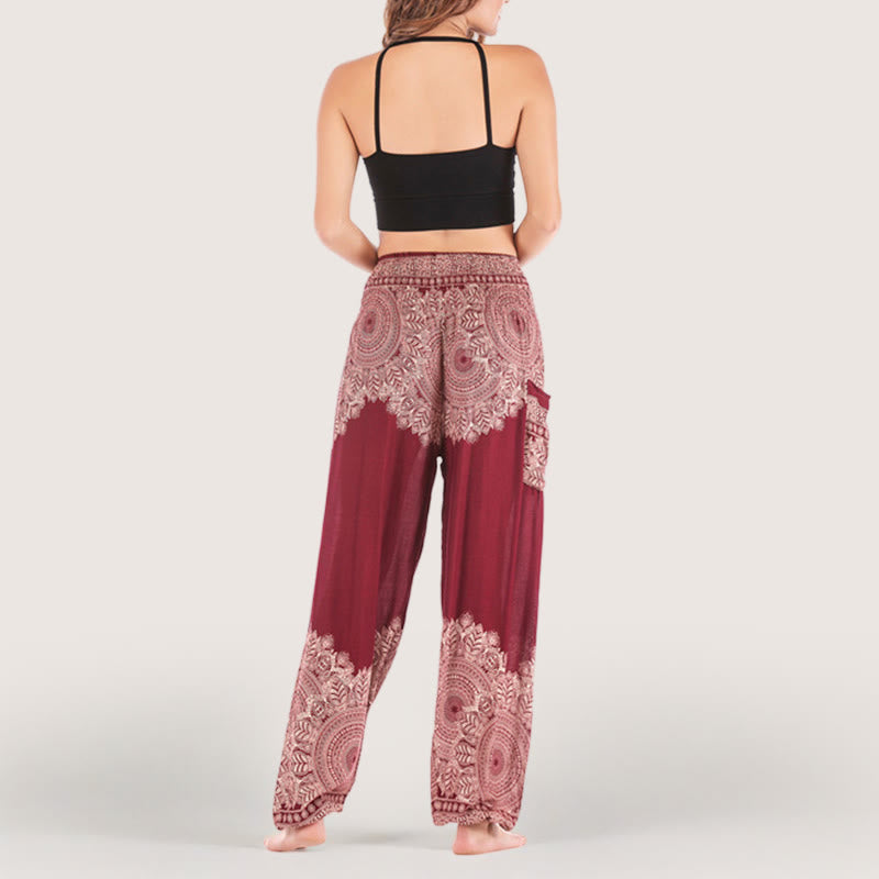Olivenorma Boho Pantaloni da yoga con risvolto