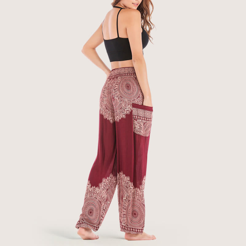 Olivenorma Boho Pantaloni da yoga con risvolto