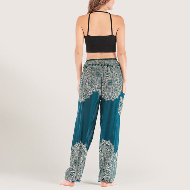 Olivenorma Boho Pantaloni da yoga con risvolto