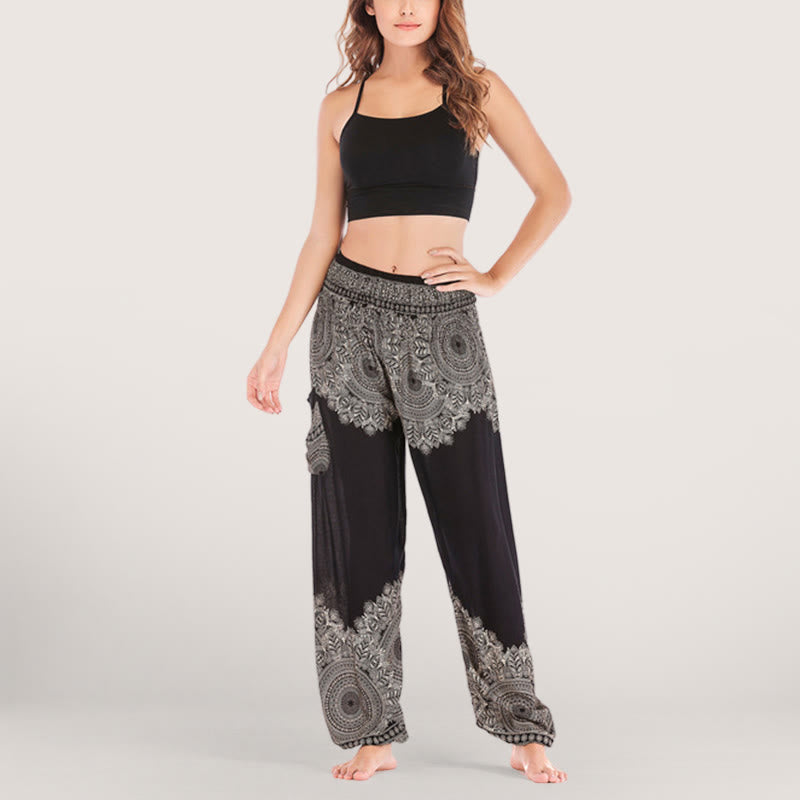 Olivenorma Boho Pantaloni da yoga con risvolto