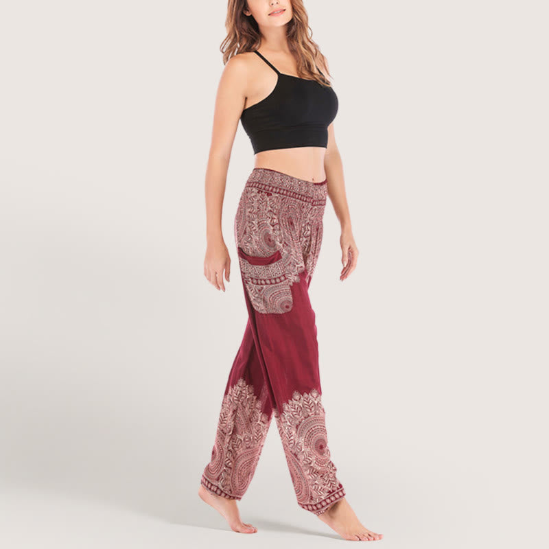Olivenorma Boho Pantaloni da yoga con risvolto