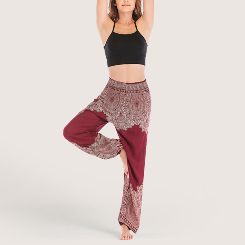 Olivenorma Boho Pantaloni da yoga con risvolto