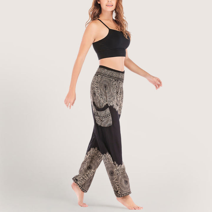 Olivenorma Boho Pantaloni da yoga con risvolto