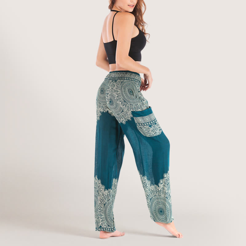Olivenorma Boho Pantaloni da yoga con risvolto