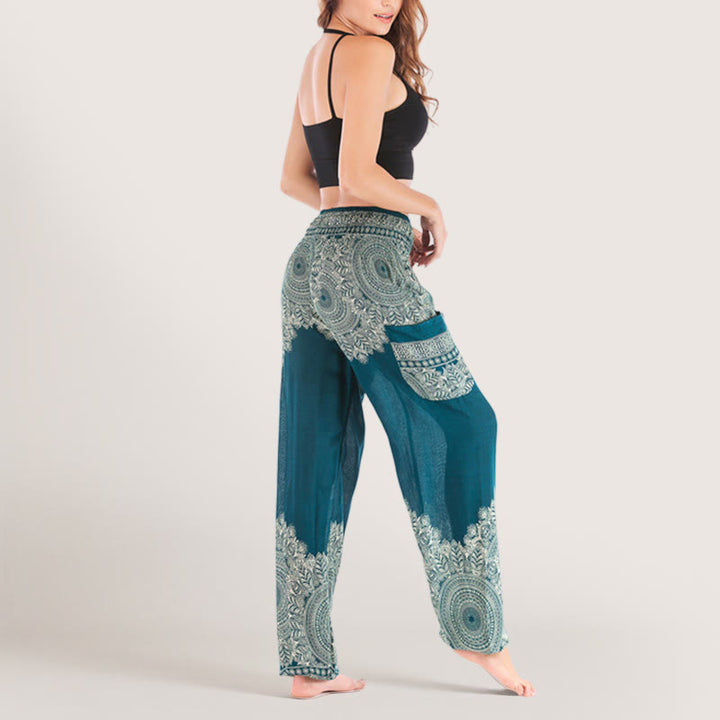 Olivenorma Boho Pantaloni da yoga con risvolto