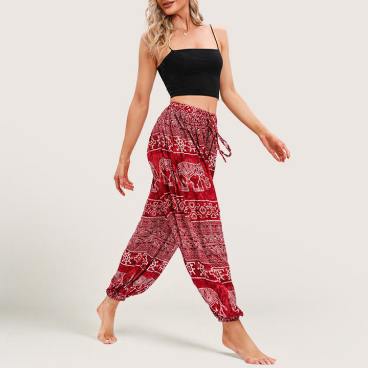 Pantaloni a palloncino da yoga Olivenorma Boho Elephant